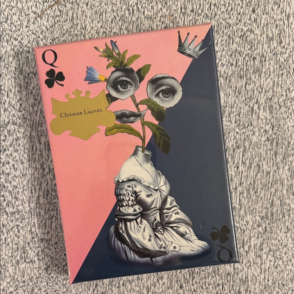 Christian Lacroix Pink and Navy Surreal Playing Card Box